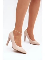 Kožené lodičky Sergio Leone 1446 světle béžové