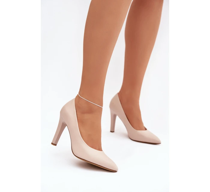 Kožené lodičky Sergio Leone 1446 světle béžové