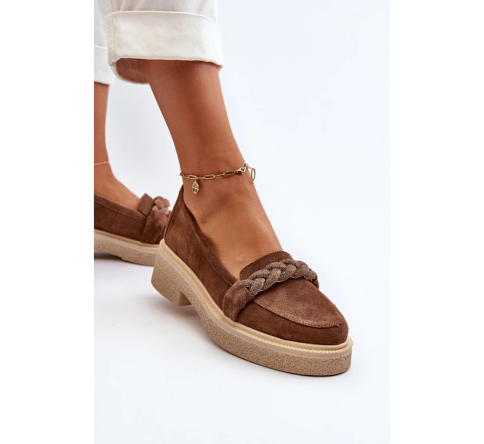 Dámske semišové mokasíny Zazoo 3429/W hnedé - Zazoo