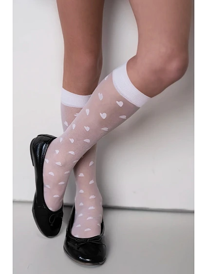 Dívčí ponožky se srdíčky model 22106920 - Knittex