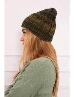 Fleecová čiapka Melisa K241 hnedá+zelená