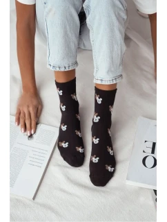 DÁMSKE PONOŽKY S HLAVOU MEDVEDÍKA S TIEŇOM 0200.142