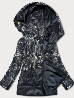 Černá dámská bunda s potiskem (7769)