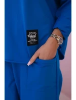 Bavlněná mikina kalhoty set chrpově modrá Bavlněná mikina kalhoty set chrpově modrá