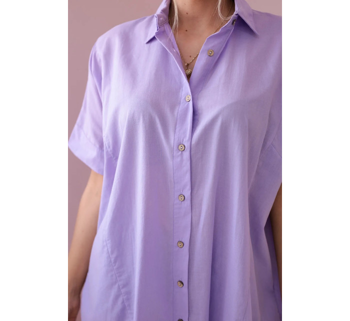 Bavlněná košile s krátkým rukávem fialka