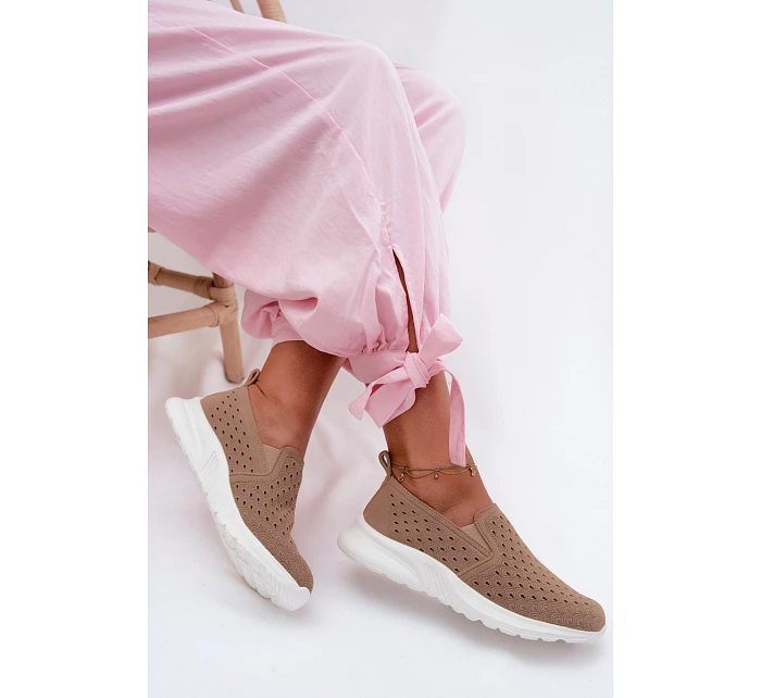 Dámské nazouvací síťované polobotky Béžové model 22123303 - EVENTO