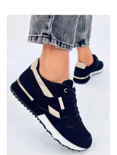 Dámská sportovní obuv model 19755478 Černá s béžovou - Inello