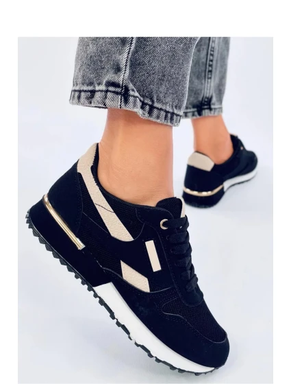 Dámská sportovní obuv model 19755478 Černá s béžovou - Inello