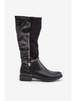 Zateplené kozačky model 21780727 černé Jezzi - SWEET SHOES