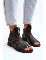 Kožené sandály na zip model 21649674 - Zazoo