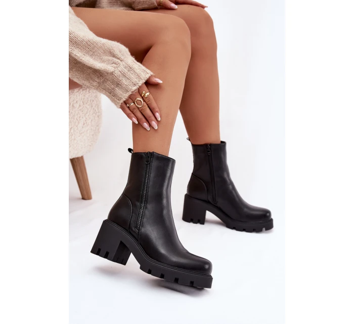 Dámské Zimní Boty Na Masivním Podpatku Ameliane