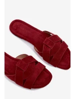 dámské pantofle s pásky bordové model 21951684 - Boto dámské pantofle s pásky bordové model 21951684 - Boto