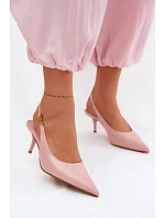Dámské sandály z umělé kůže na podpatku Růžové Jelissey