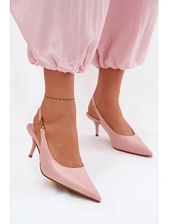 Dámské sandály z umělé kůže na podpatku Růžové Jelissey