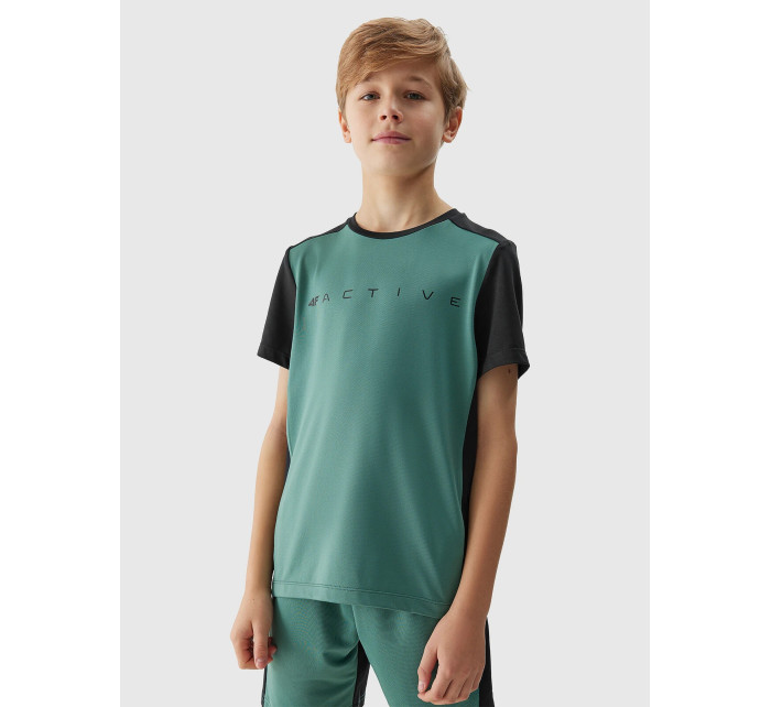 Chlapčenské športové rýchloschnúce tričko 4F - zelené