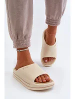 Dámske papuče na platforme Big Star Beige