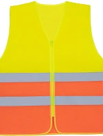 Korntex KXCMZ – Rhodes Hi-Vis sieťovaná bezpečnostná vesta 76.XCMZ, žltá/oranžová (vysoká viditeľnosť)