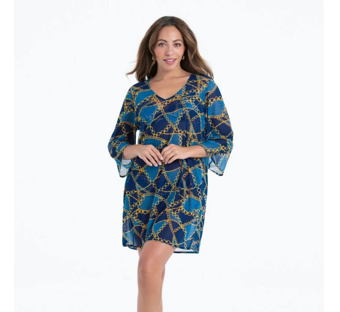 Šaty Style Hawaii 8185 modrá džínsovina - RosaFaia