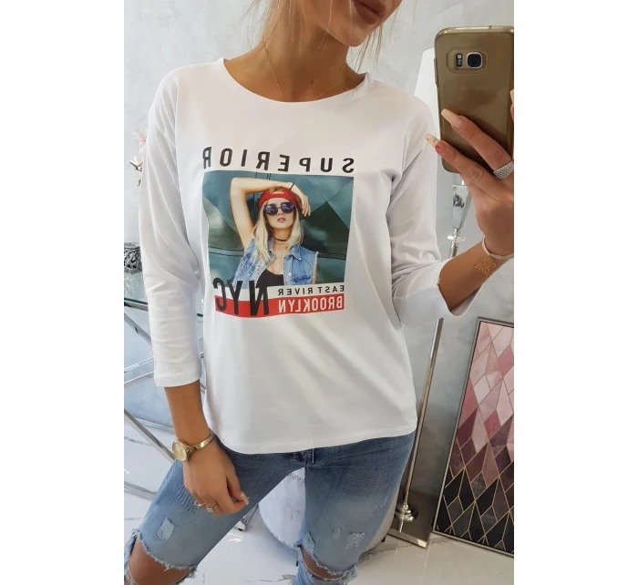 Blúzka s potlačou Superior biela