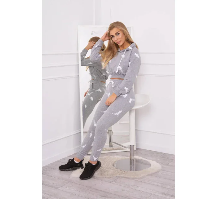 Sada s potlačou pištole šedá