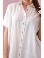 Bavlnená košeľa s krátkym rukávom béžová Bavlnená košeľa s krátkym rukávom béžová