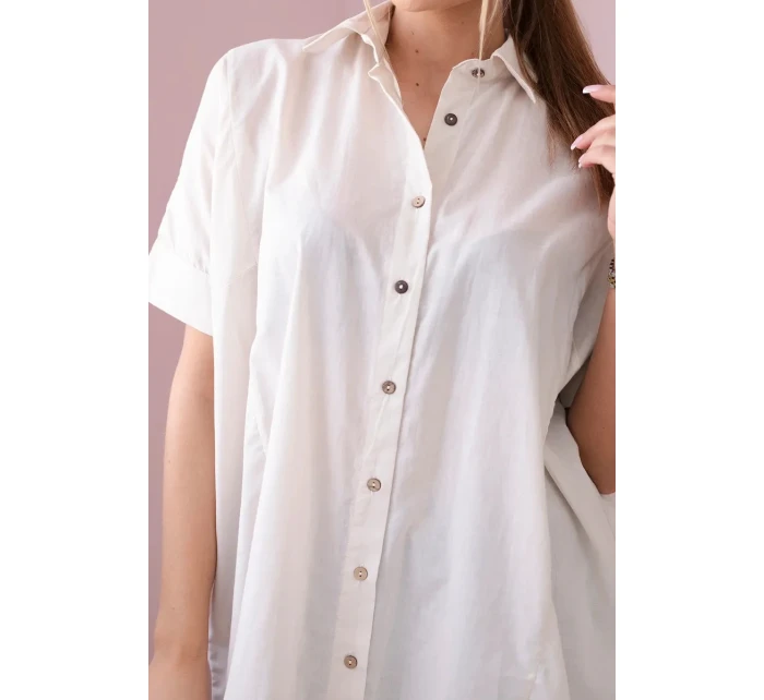 Bavlnená košeľa s krátkym rukávom béžová Bavlnená košeľa s krátkym rukávom béžová