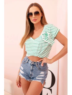 Dámsky bavlnený top na ramienka s výstrihom do V biely