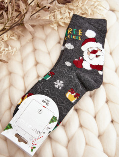 Dámske ponožky so Santa Clausom Grey