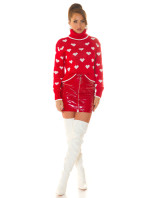 Sexy Koucla knitted Sweater with Turtleneck "Hearts"