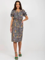 Dámske šaty LK SK 507468.75P Khaki mix - FPrice