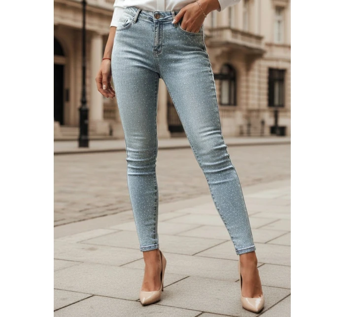 Dámské džínové úzké kalhoty s ozdobou modré Dstreet model 21985189 - FashionStreet