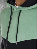 Pánska základná mikina s kapucňou v mätovej farbe FashionStreet BX5876