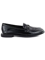 Dámské kožené klasické černé polobotky model 22068894 - VINCEZA
