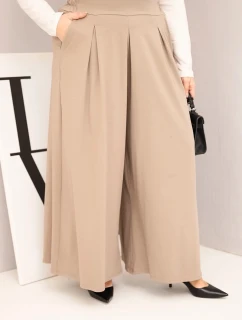 Dámske Plus veľkosť bavlnené nohavice so širokými nohami a voľným strihom Fango