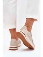Skórzane Damskie Buty Sportowe Sneakersy Daniel Lopez Just Dare SS2D4043 Beżowe
