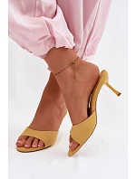 Žabky z semiše na podpatku Žluté model 22103096 - Boto