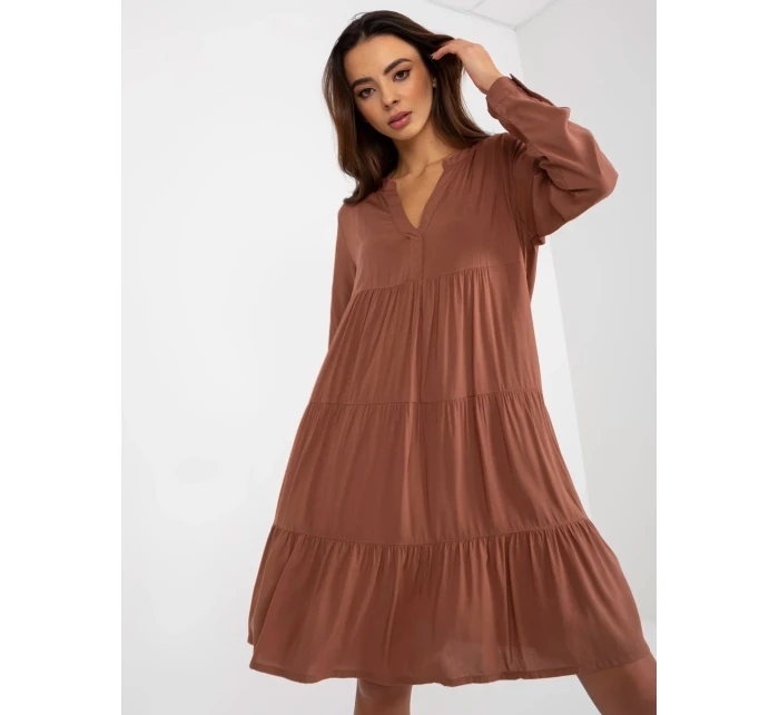 Šaty D73761M30361A hnedé