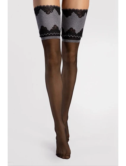 Dámské samodržící punčochy 20 den Černá vzor model 22194604 - Fiore Dámské samodržící punčochy 20 den Černá vzor model 22194604 - Fiore