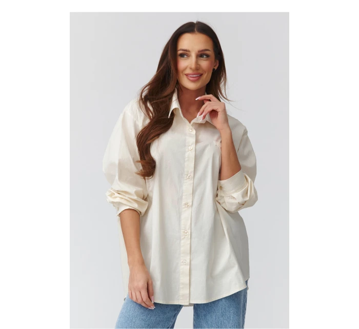 Košeľa s dlhým rukávom model 224101 Makadamia