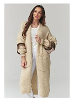 Zapínanie svetra model 226865 Makadamia Zapínanie svetra model 226865 Makadamia