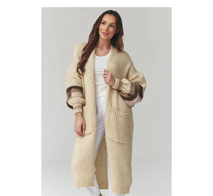 Zapínanie svetra model 226865 Makadamia Zapínanie svetra model 226865 Makadamia