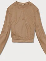 Dámska tenká krátka mikina cappuccino (8B938-91)