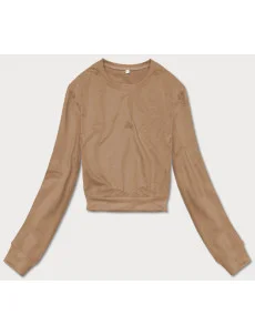 Dámska tenká krátka mikina cappuccino (8B938-91)