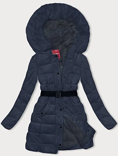 Tmavě modrá péřová dámská zimní bunda model 21245977 - LHD