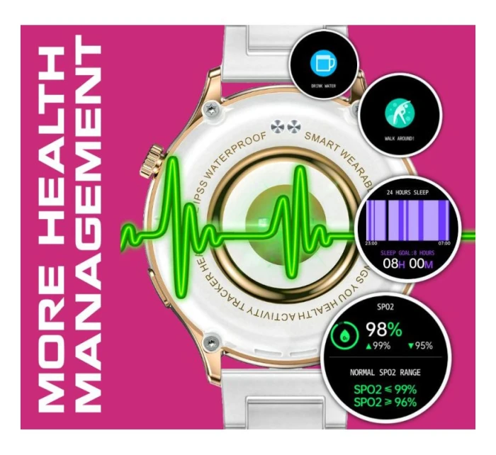 Dámské chytré hodinky Silver + Black Strap model 21804965 - RUBICON Dámské chytré hodinky Silver + Black Strap model 21804965 - RUBICON