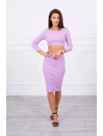 Souprava halenky a sukně ve fialové barvě Souprava halenky a sukně ve fialové barvě