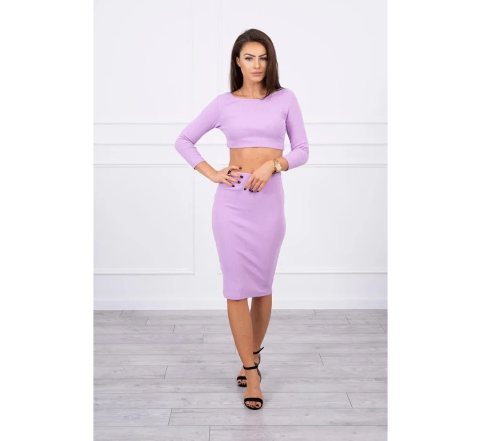 Souprava halenky a sukně ve fialové barvě Souprava halenky a sukně ve fialové barvě