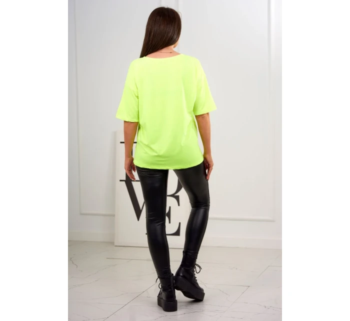 Blúzka s potlačou Magic yellow neon