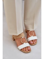 Sandały Na Słupkowym Obcasie Biało-Beżowe Afleeria Sandały Na Słupkowym Obcasie Biało-Beżowe Afleeria