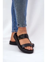 Kožené Dámské Sandały Na Platformě Černé model 21686355 - Zazoo